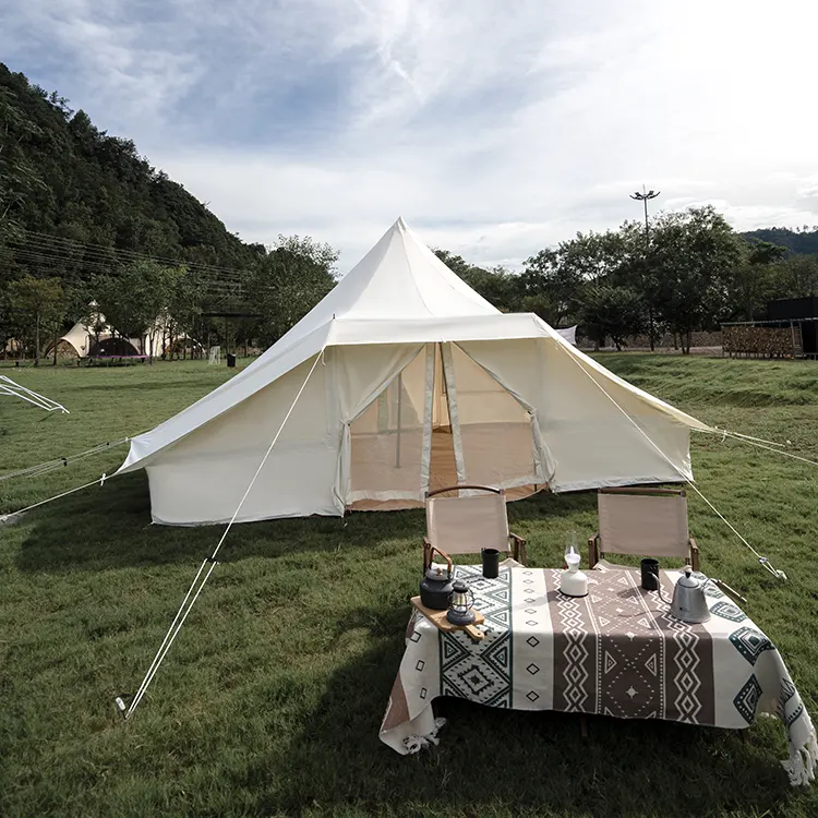 Tente de camping en tissu oxford à double porte extérieure