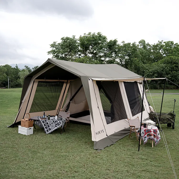 Tente de tunnel portable à double couche extérieure