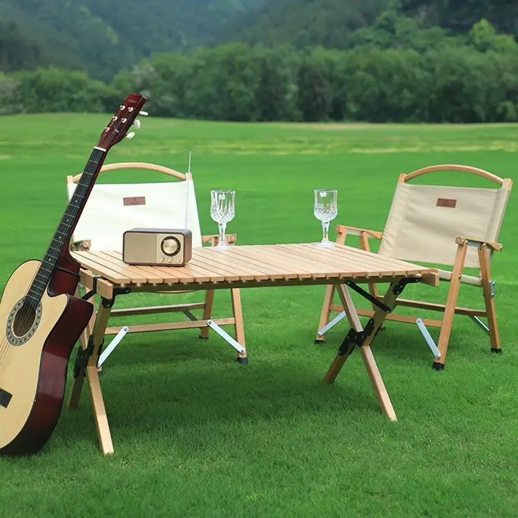 Table du rouleau d'oeuf pliant en bois massif en bois massif
